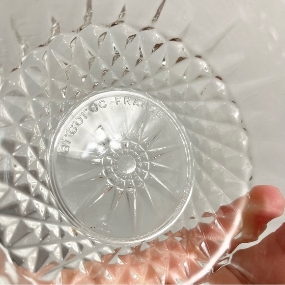 Vintage Arcoroc France Cut Glass Bowls Diamont Set of 5 Read Notes - Picture 4 of 9